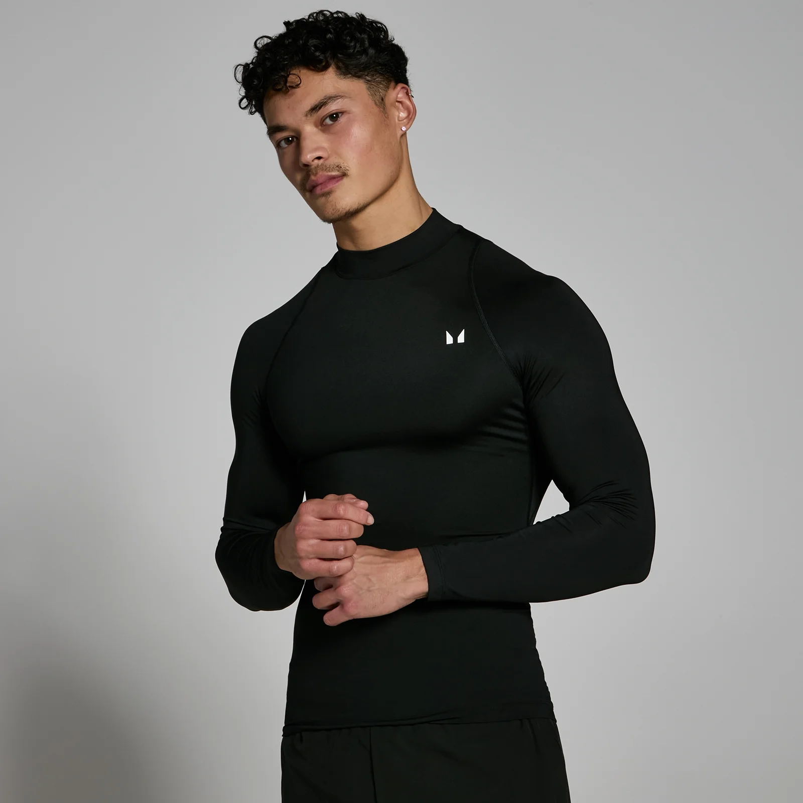MP Moška majica z dolgimi rokavi in visokim ovratnikom Baselayer – črna - S Slika 1