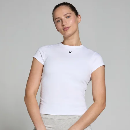 MP Ženska oprijeta majica s kratkimi rokavi Basics – bela