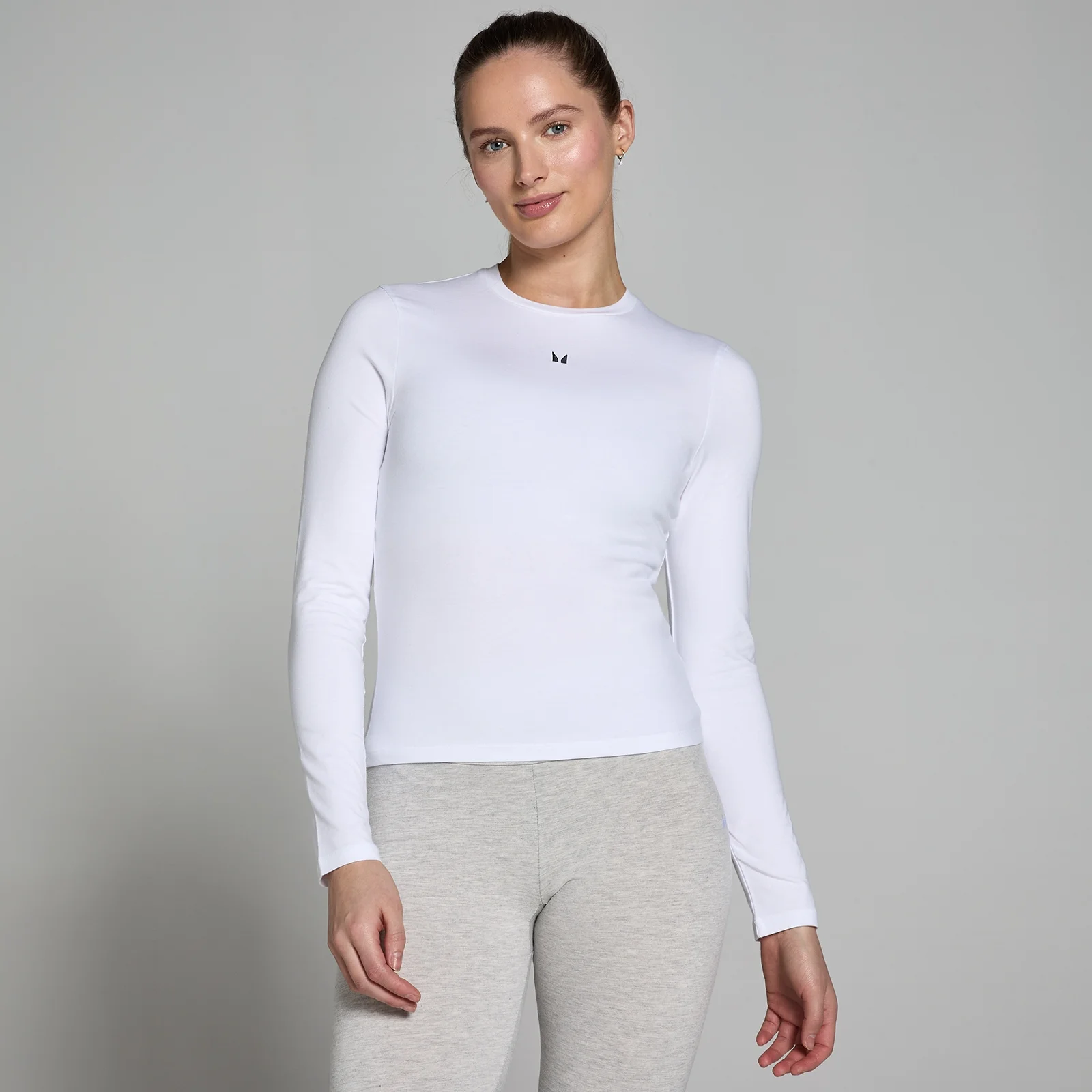 MP Ženska oprijeta majica z dolgimi rokavi Basics – bela - XXS Slika 1