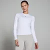 MP Ženska oprijeta majica z dolgimi rokavi Basics – bela