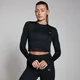 MP Ženska oprijeta kratka majica z dolgimi rokavi Training Body Fit – črna