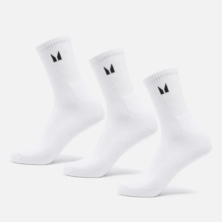 Nogavice Unisex Crew MP (3 v paketu) – bele