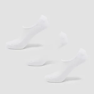 MP Unisex Invisible Socks (3 Pack) - White - Size UK 9-11