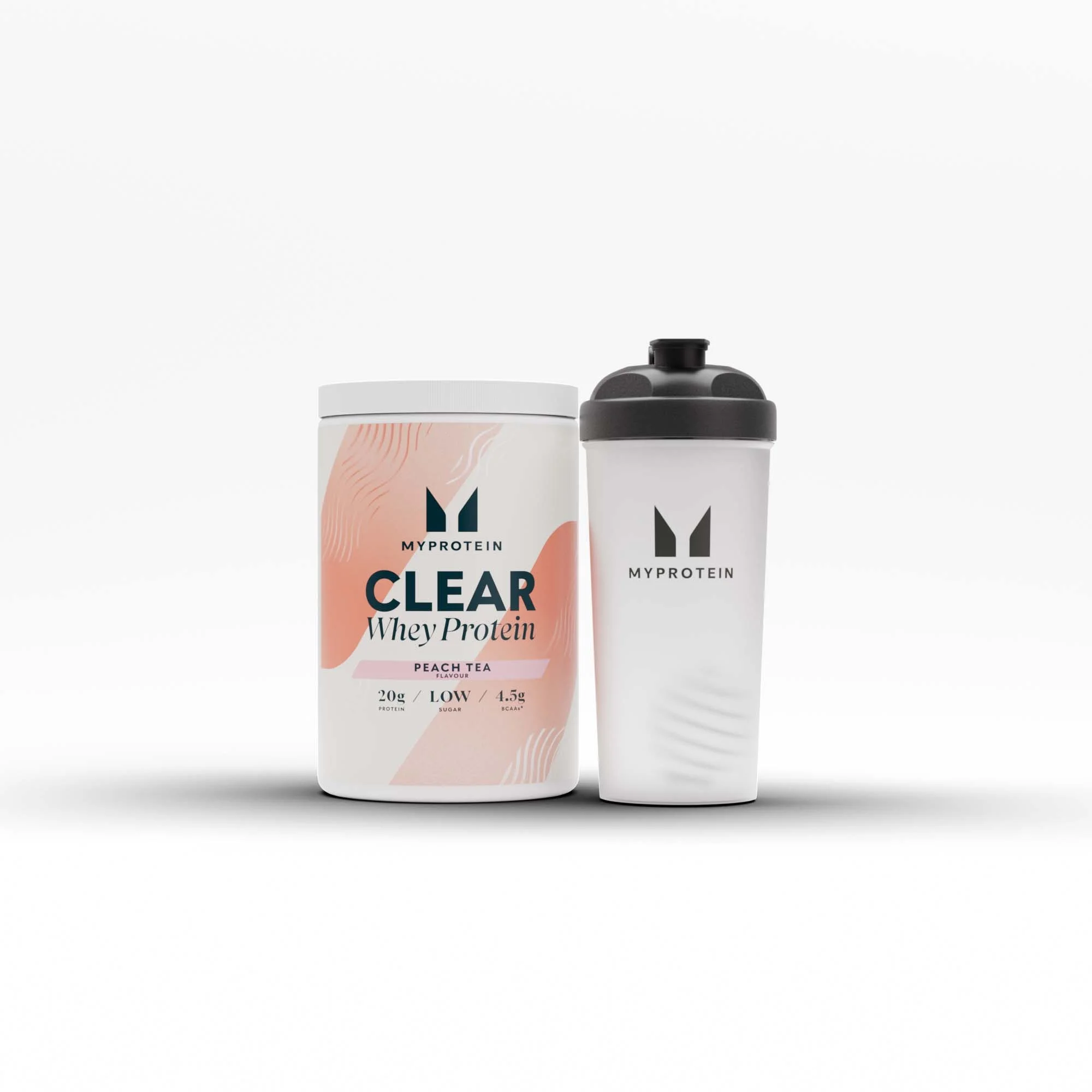 Paket z bistrimi beljakovinami Clear Protein - Shaker - Peach Tea Slika 1