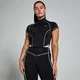 Ženska majica Tempo Contrast Piping z 1/4 zadrgo MP – črna
