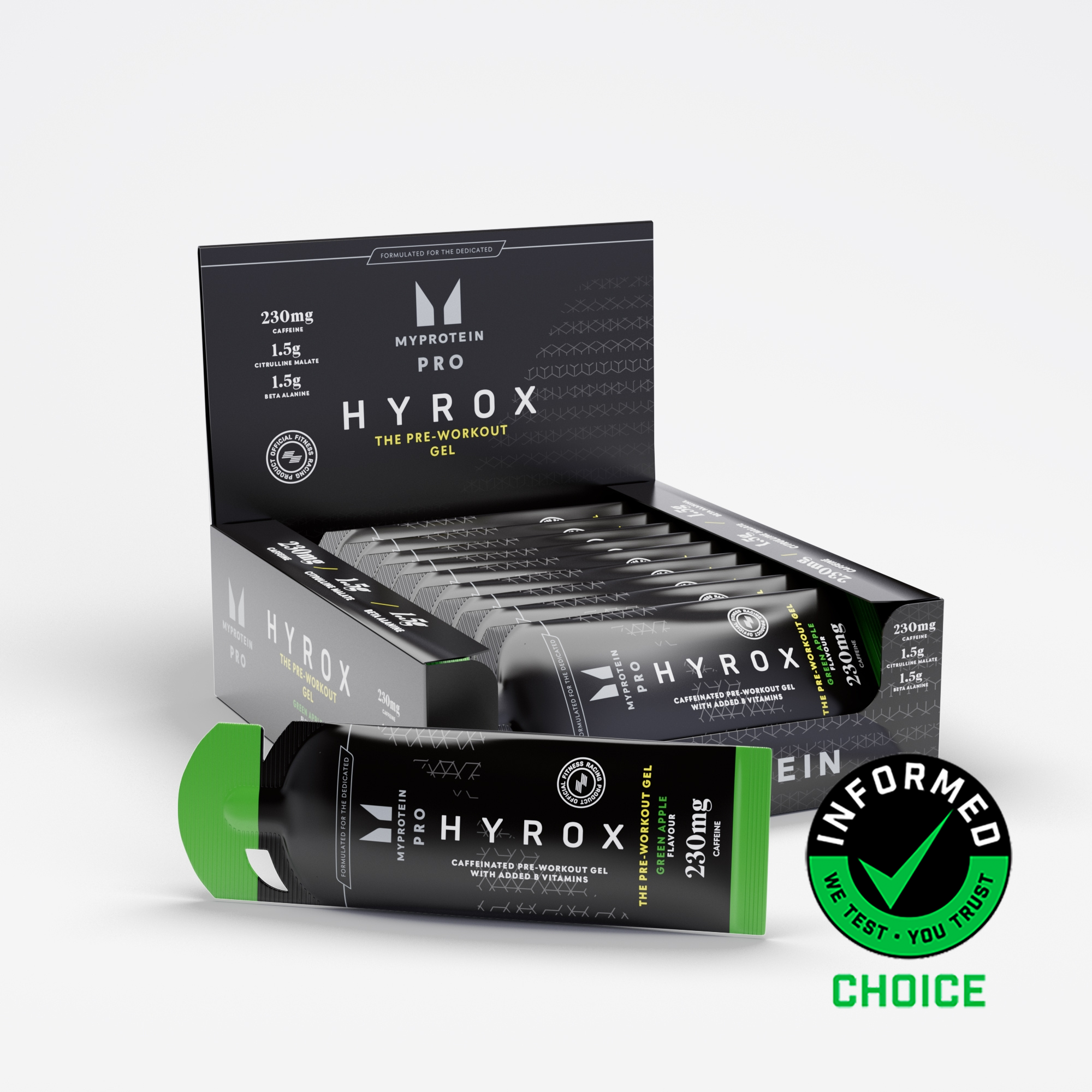 Pre-Workout Gel - 12 x 50g - Green Apple (HYROX Edition) Slika 1