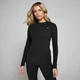 Ženska oprijeta majica z dolgimi rokavi Tempo Good Body Fit MP – črna