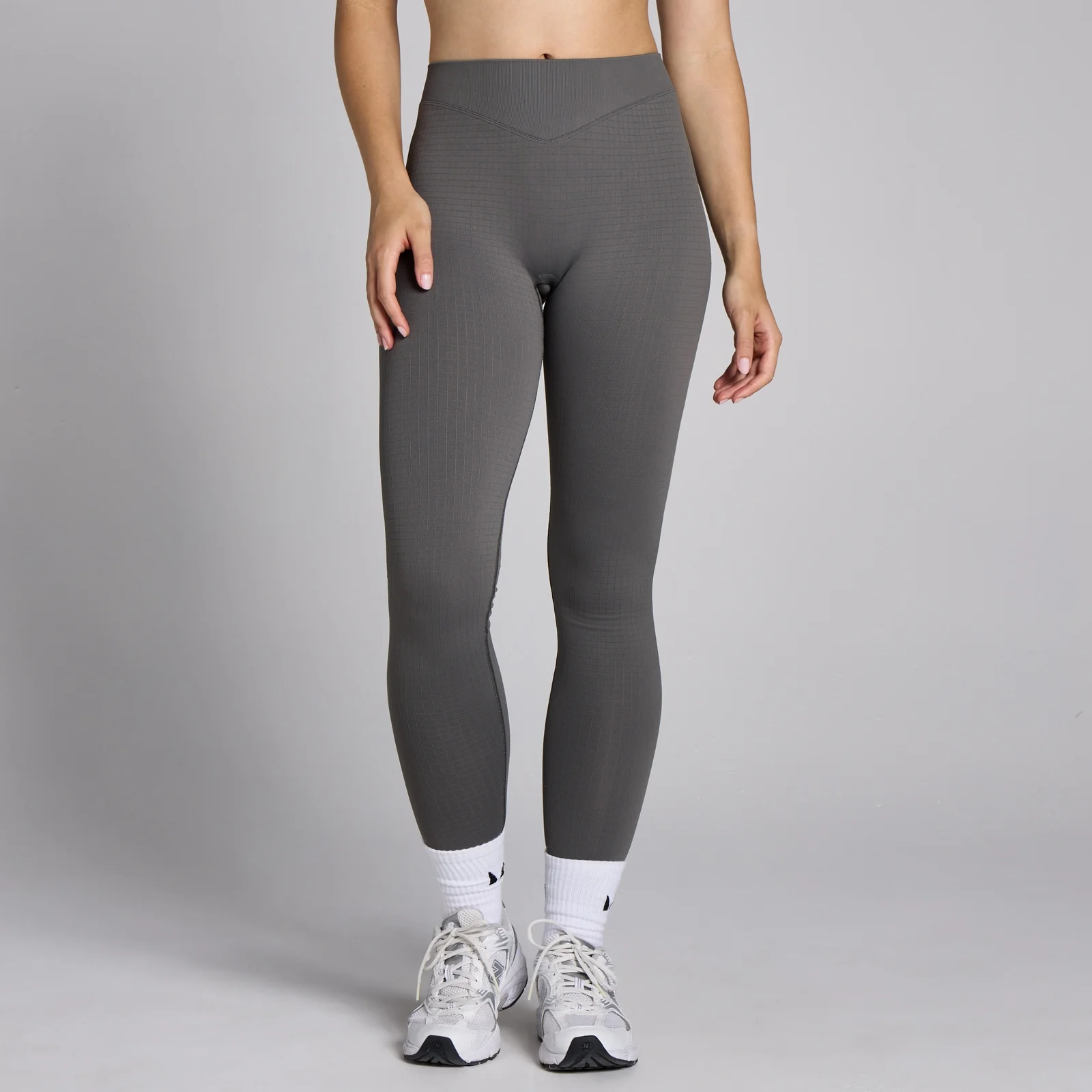 Ženske brezšivne pajkice Lifestyle Waffle MP – Gunmetal - XS Slika 1