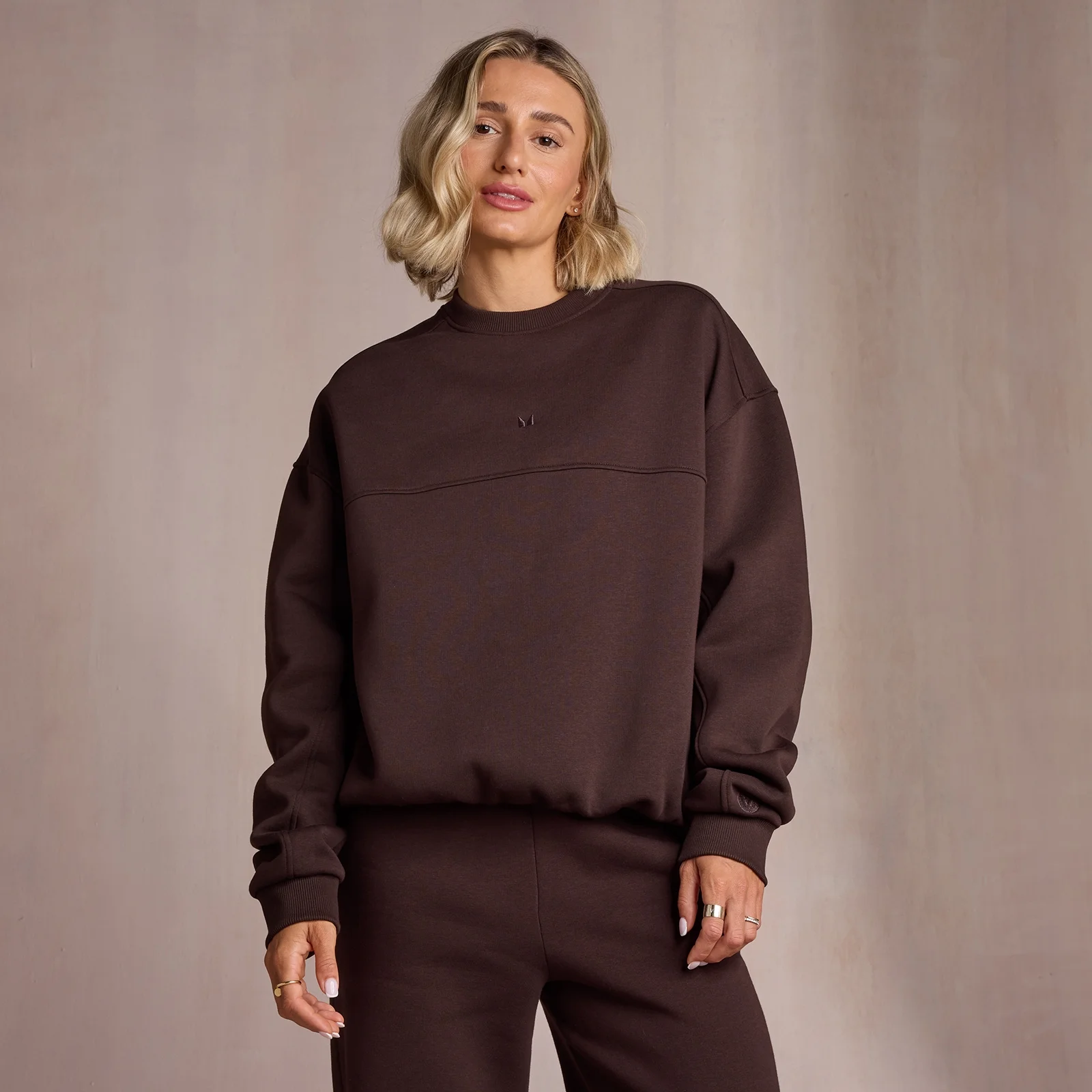 Ženska majica z elegantnimi obrobami MP – kava - XL Slika 1