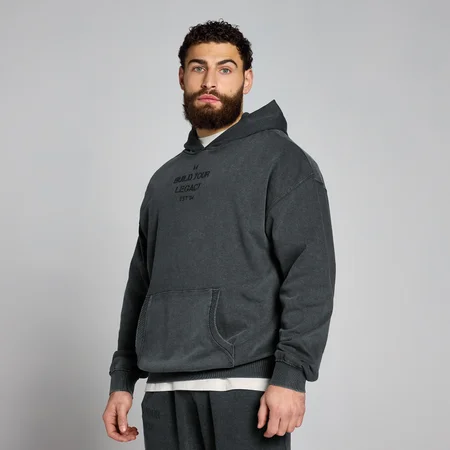 Pulover s kapuco Origin Washed Graphic MP – sprano črna