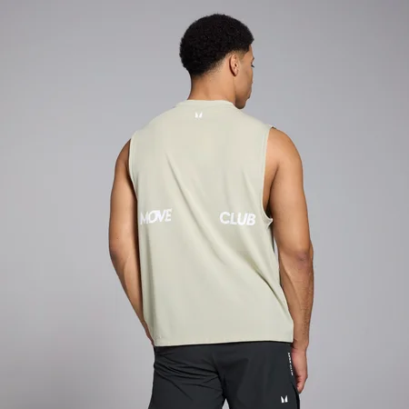 Moška majica brez rokavov širokega kroja Tempo Graphic MP – Salt Grey