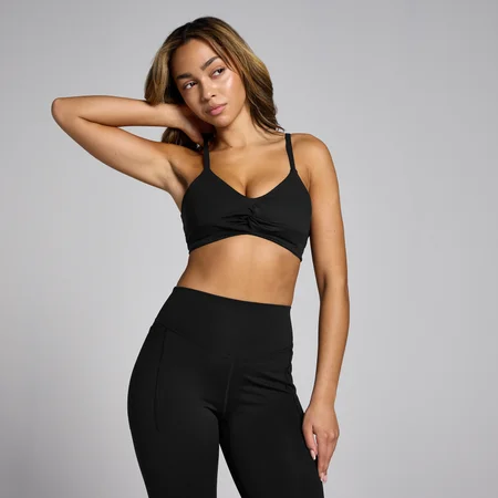 Ženski športni modrček Lifestyle Twist Front MP – črn