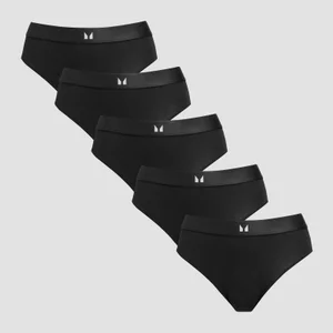 MP Women's Mid Rise Bikini Brief (5 Pack) - Black - Size XL