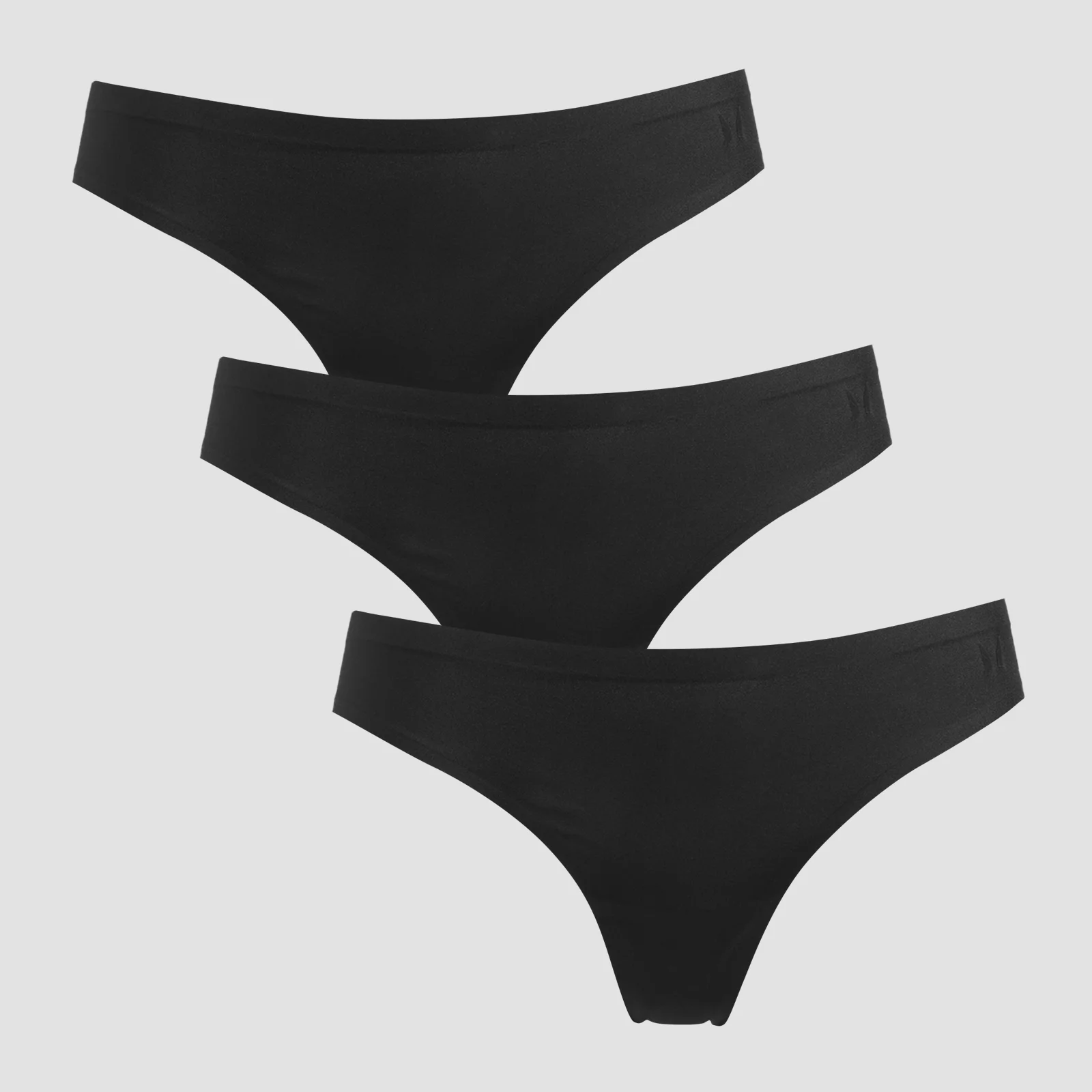 MP Women's Mid Rise No VPL Thong (3 Pack) - Black - M Slika 1