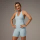 Kontrastni kombinezon s kratkimi hlačami in odprtim hrbtom MP X Tatiana vse-v-enem – Light Aqua