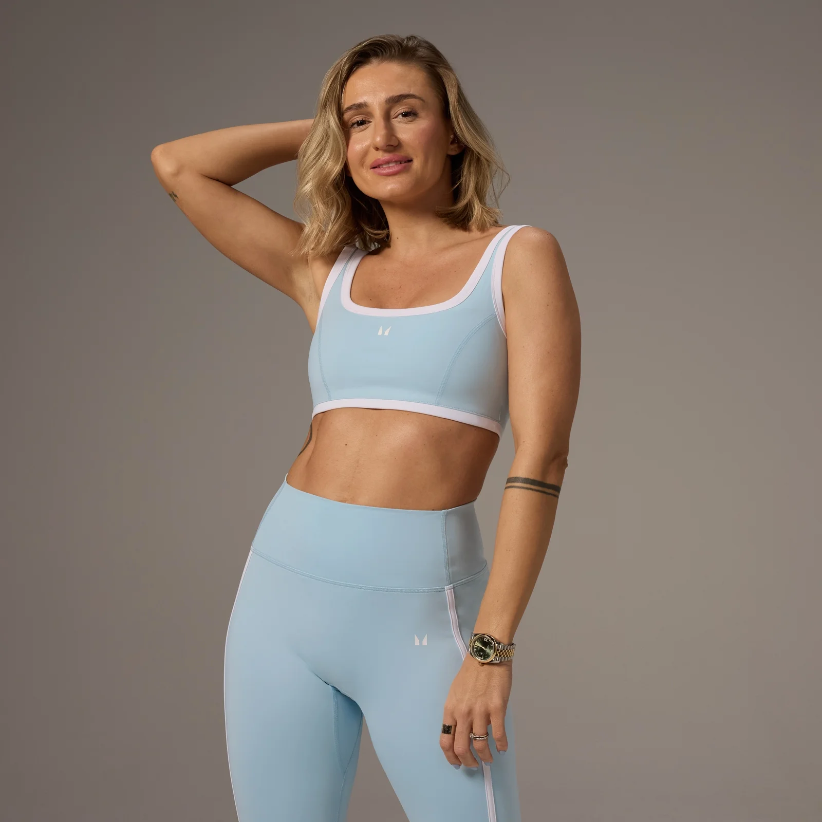 Športni kontrastni modrček s kvadratnim izrezom MP X Tatiana – Light Aqua - XS Slika 1