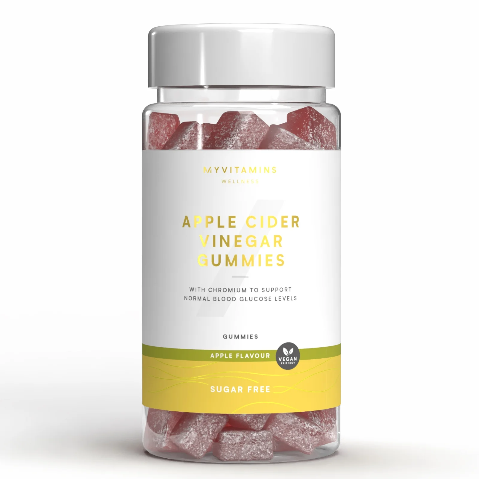 Gumijasti bonboni brez sladkorja z jabolčnim kisom - 60gummies - Sugar Free Apple Slika 1