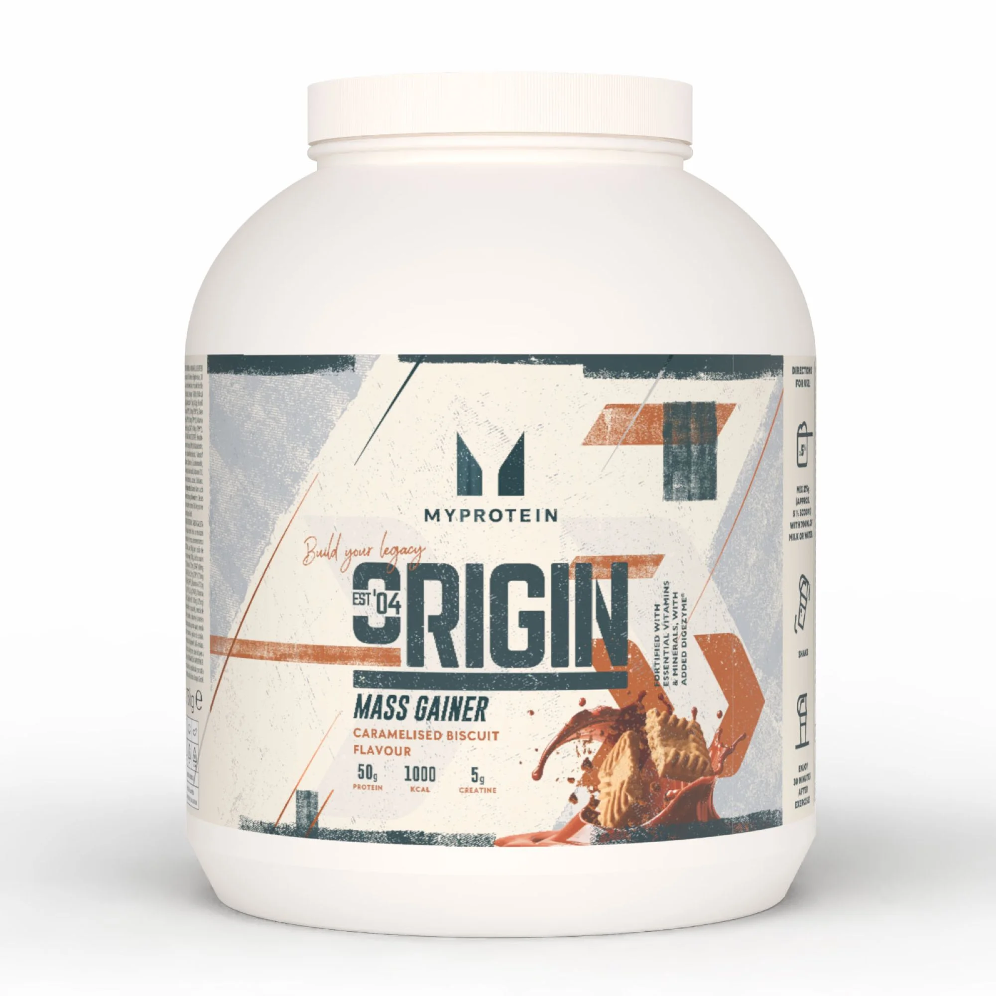 Prehransko dopolnilo za povečanje mase Origin Mass Gainer - 2.74KG - 10Porcij - Caramelised Biscuit Slika 1