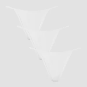 Ženske spodnjice G-string s srednje visokim pasom MP (pakiranje s 3 kosi) – bela - Size L