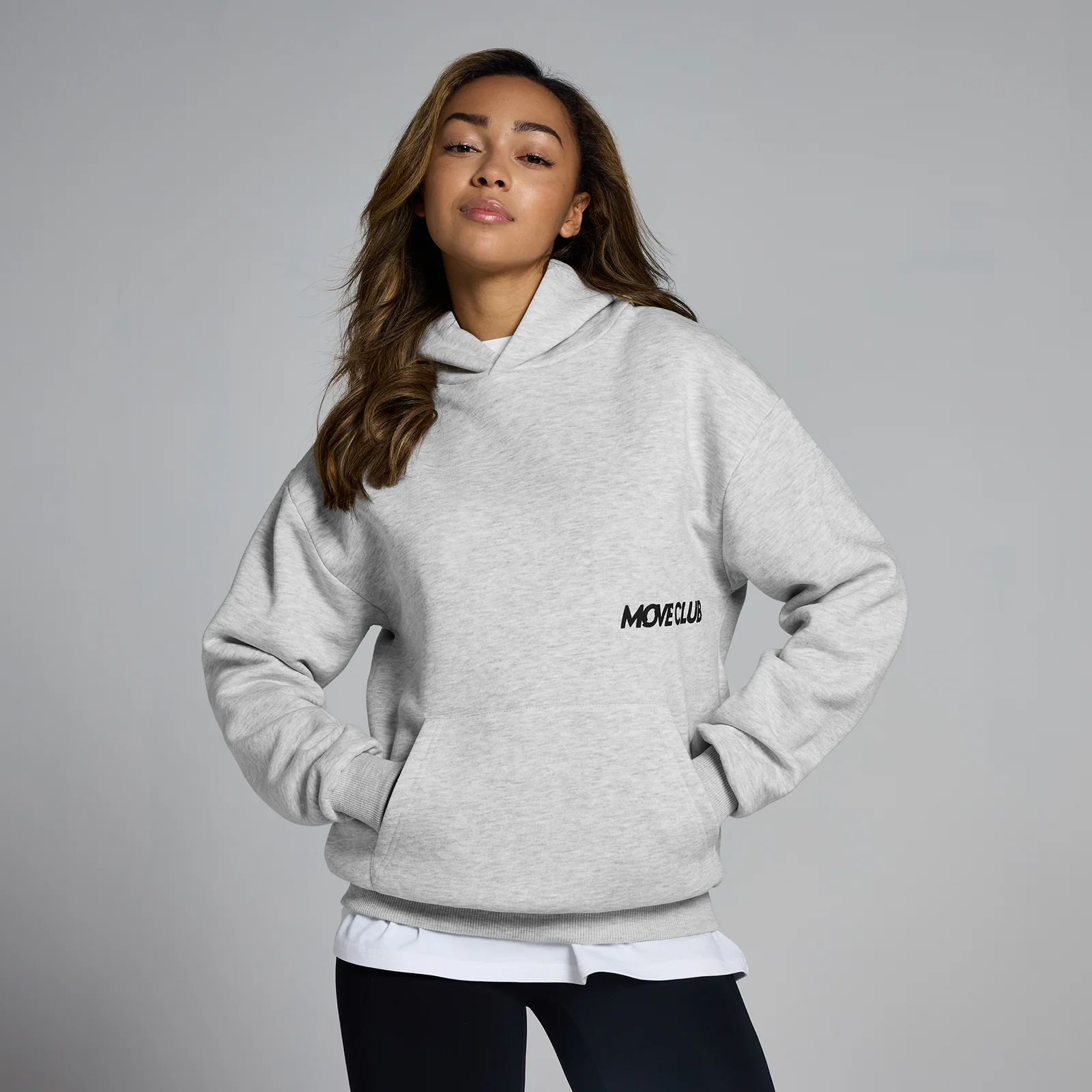 Unisex majica s kapuco MP Move Club – melanž siva - L-XL Slika 1