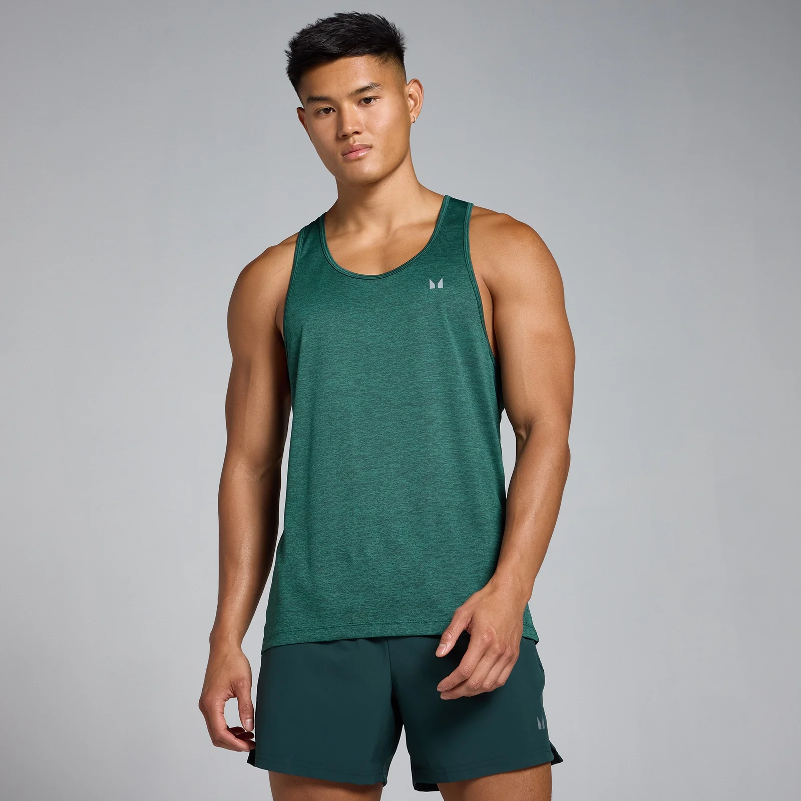 Moška majica brez rokavov Tempo Marl MP – temno zelena - XS Slika 1