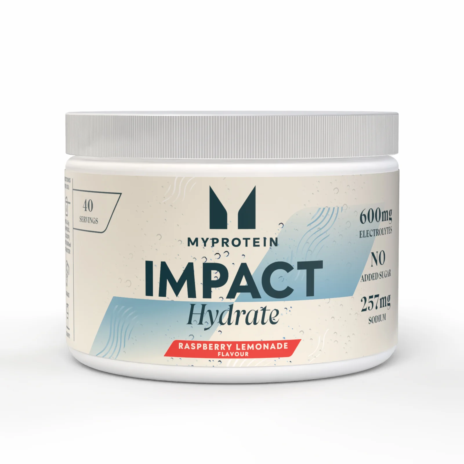 Mešanica elektrolitov Impact Hydrate - 40servings - Limonada z Malinami Slika 1