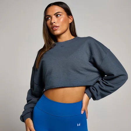 Ženska majica z dolgimi rokavi Tempo Slouchy Cropped MP – Midnight