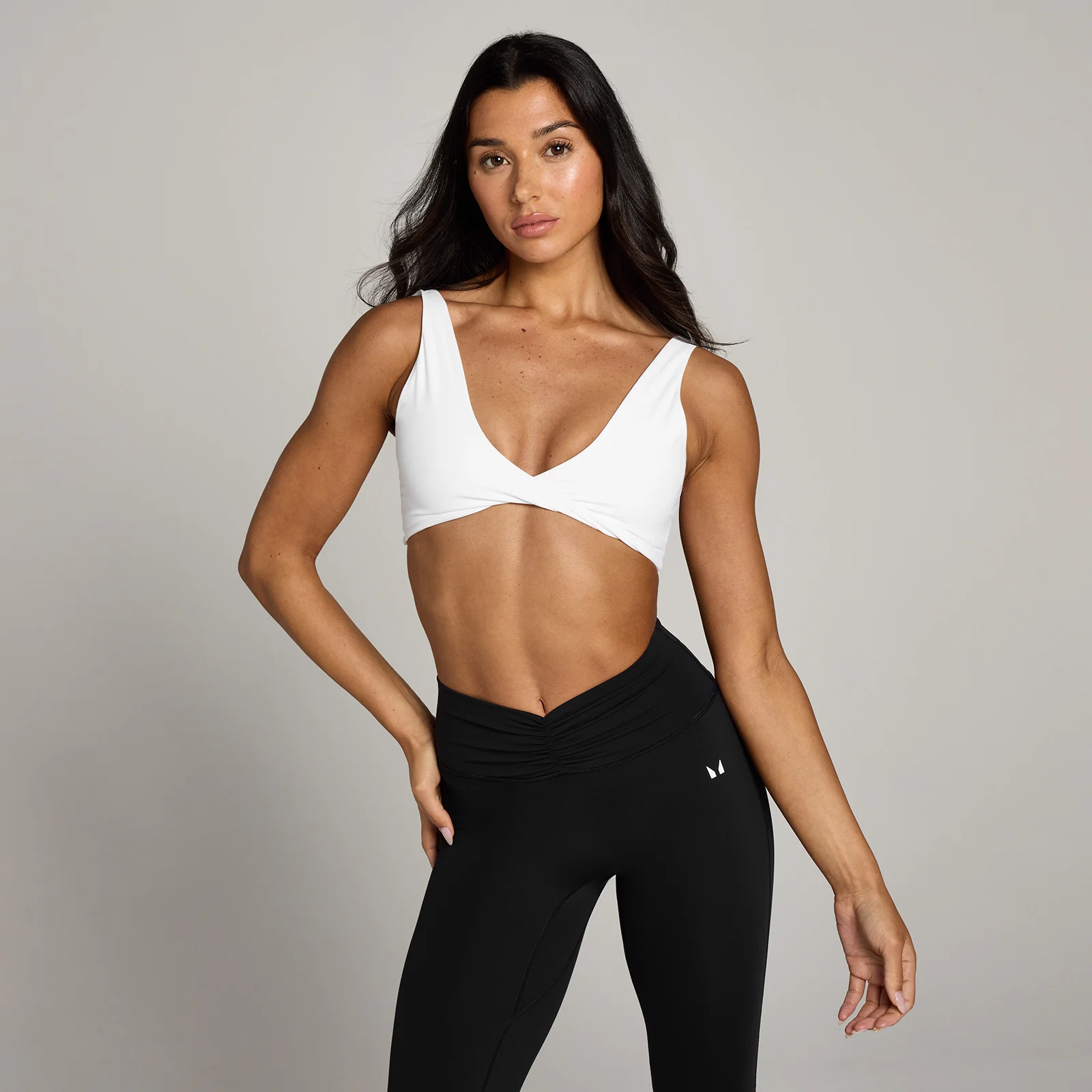 Ženski športni modrček Tempo Twist Front MP – bela - XS Slika 1