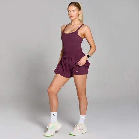 Ženske kratke hlače Velocity Pleated Short All In One MP – vinsko rdeča