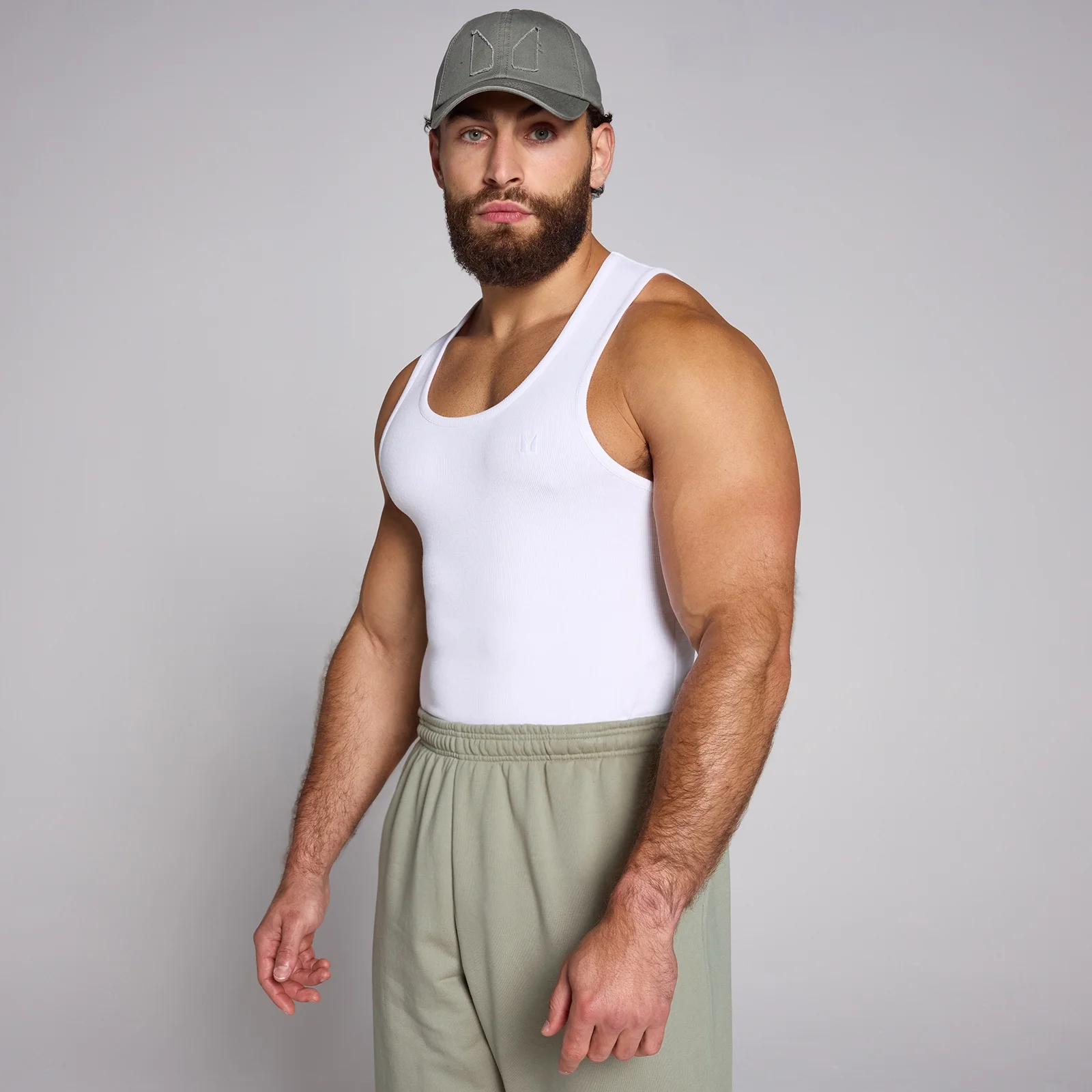 MP Men's Lift Ribbed Muscle Fit Tank - White - XS Slika 1