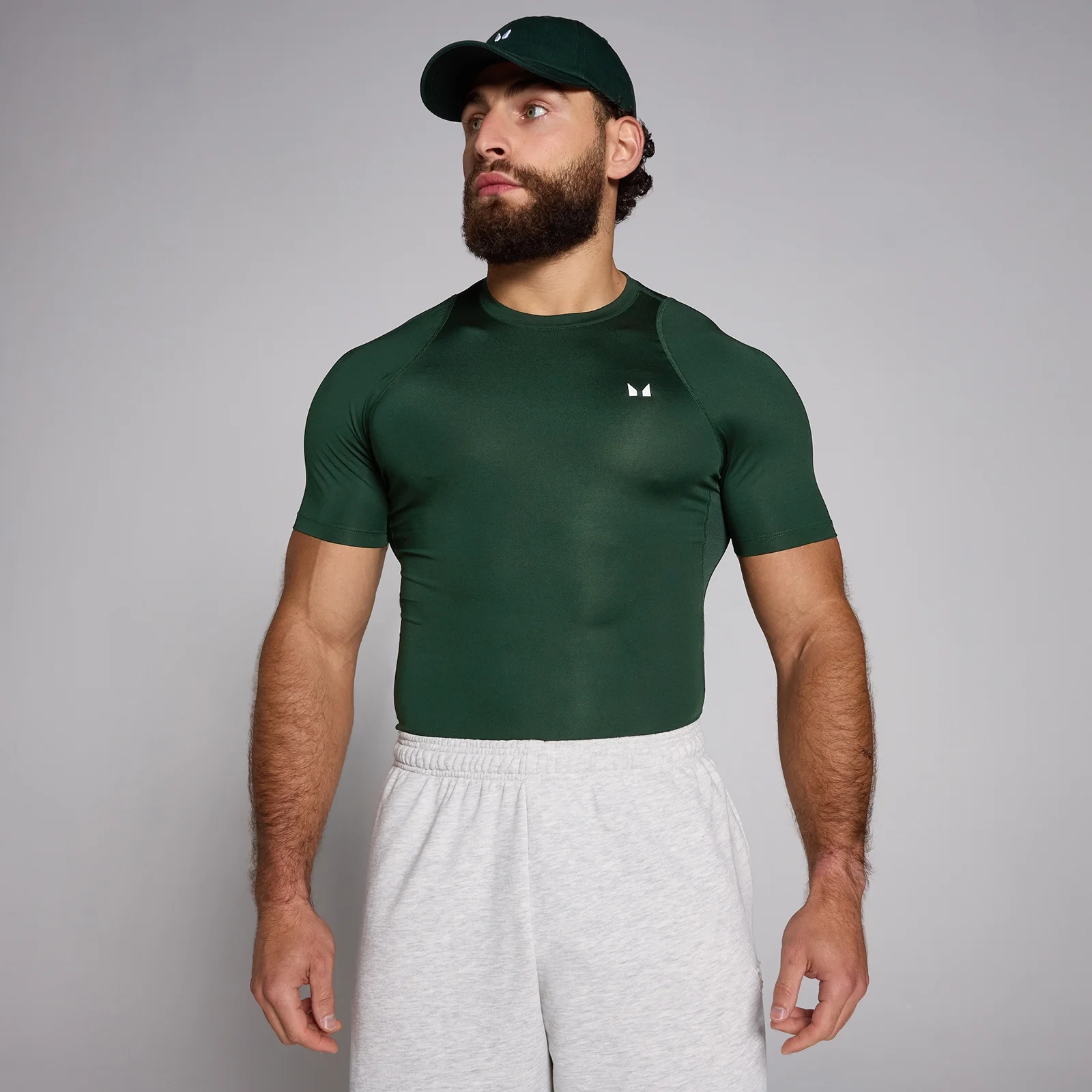 Moška majica s kratkimi rokavi Training Baselayer MP – temno smaragdna - XS Slika 1