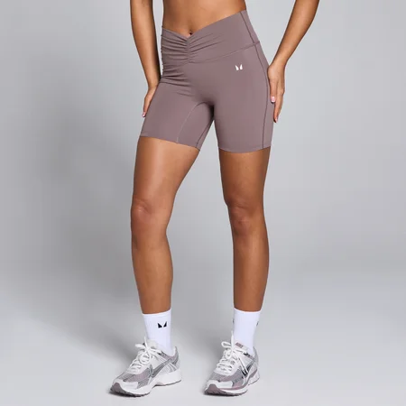 Ženske kratke hlače Tempo Ruched Front – kavna