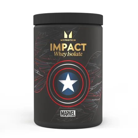 Izolat sirotkinih beljakovin Impact Whey — Captain America — Vanilja in malina