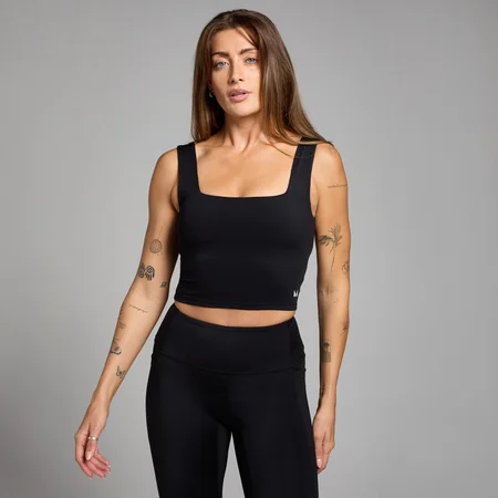 Ženska majica brez rokavov Active Square Neck – črna