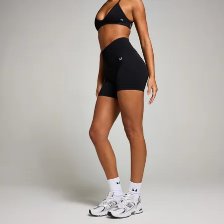 Ženske brezšivne kratke hlače z nevidnim scrunchem MP – črne