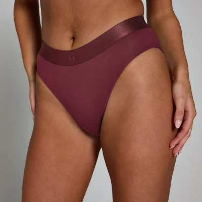 Ženske bikini spodnjice s srednje visokim pasom MP (pakiranje s 3 kosi) – Deep Berry - XL Slika 6
