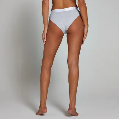 Ženske bikini spodnjice s srednje visokim pasom MP (pakiranje s 5 kosi) – bele / črne / melanž sive - XS Slika 7