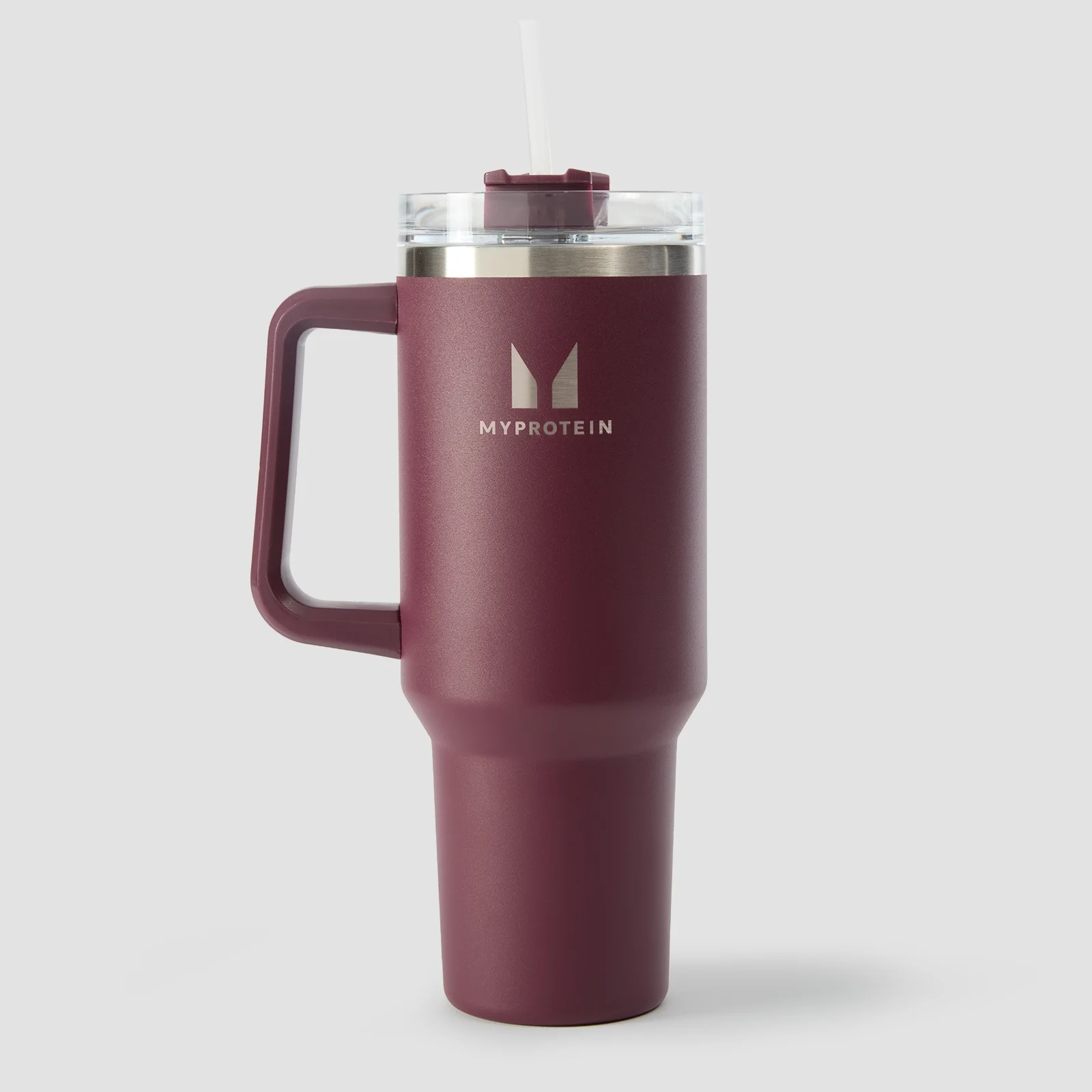 Myprotein kovinska steklenica s stranskim ročajem in slamico 1200 ml - bordo Slika 1