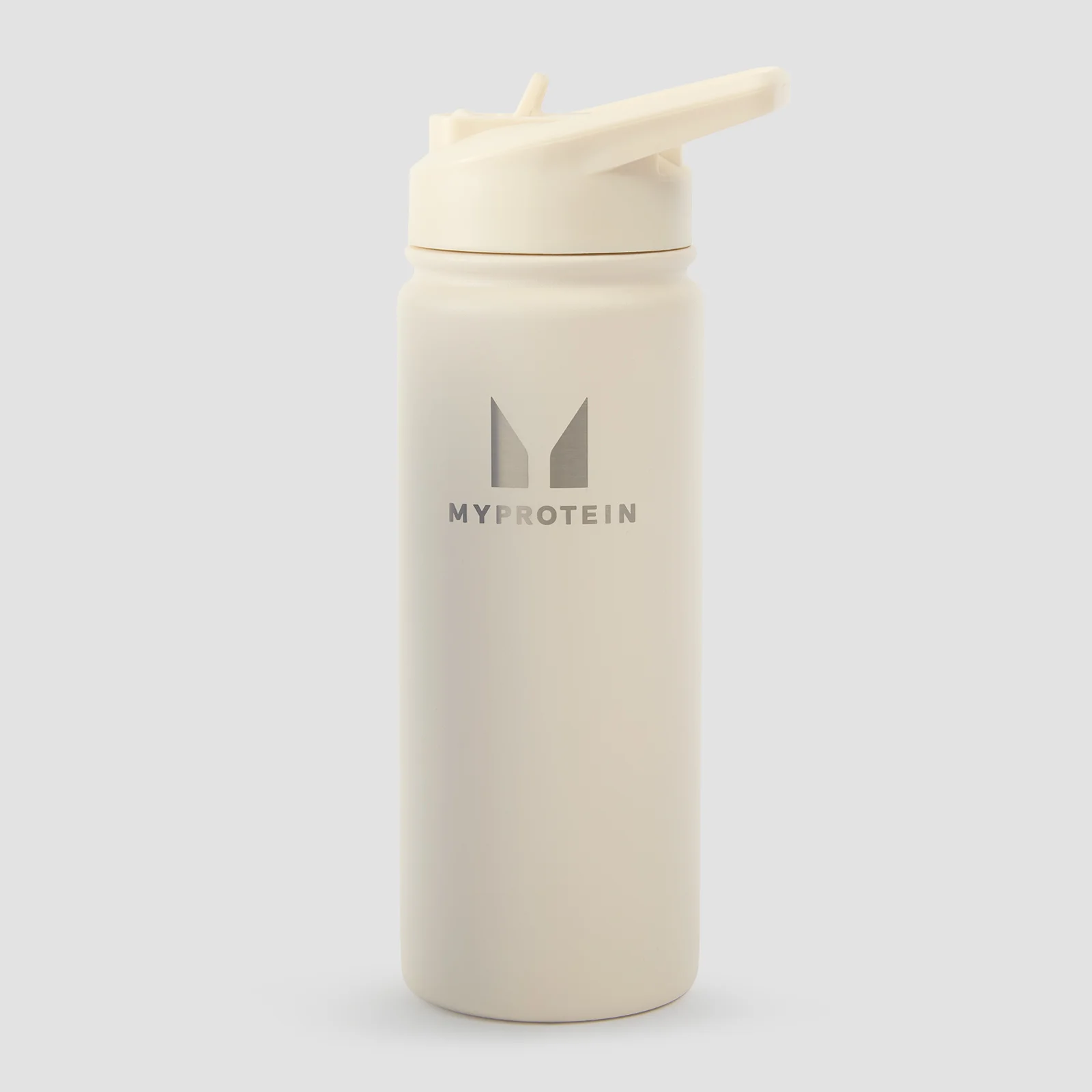Reciklirana kovinska steklenica s preklopno slamico Myprotein 500 ml – naravno kremna Slika 1