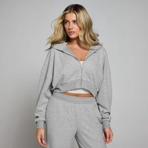 Ženska jopa s kapuco Soft Touch Zip Through MP – melanž siva - Size XS