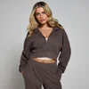 Ženska jopa s kapuco Soft Touch Zip Through MP – čokoladna