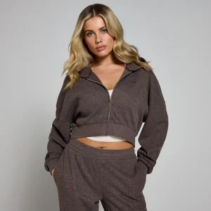 Ženska jopa s kapuco Soft Touch Zip Through MP – čokoladna - Size M