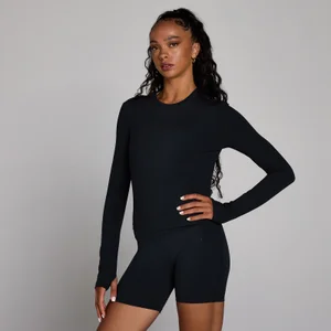 MP Women's Tempo Long Sleeve Top With Thumbholes - Black - Black - Size XS