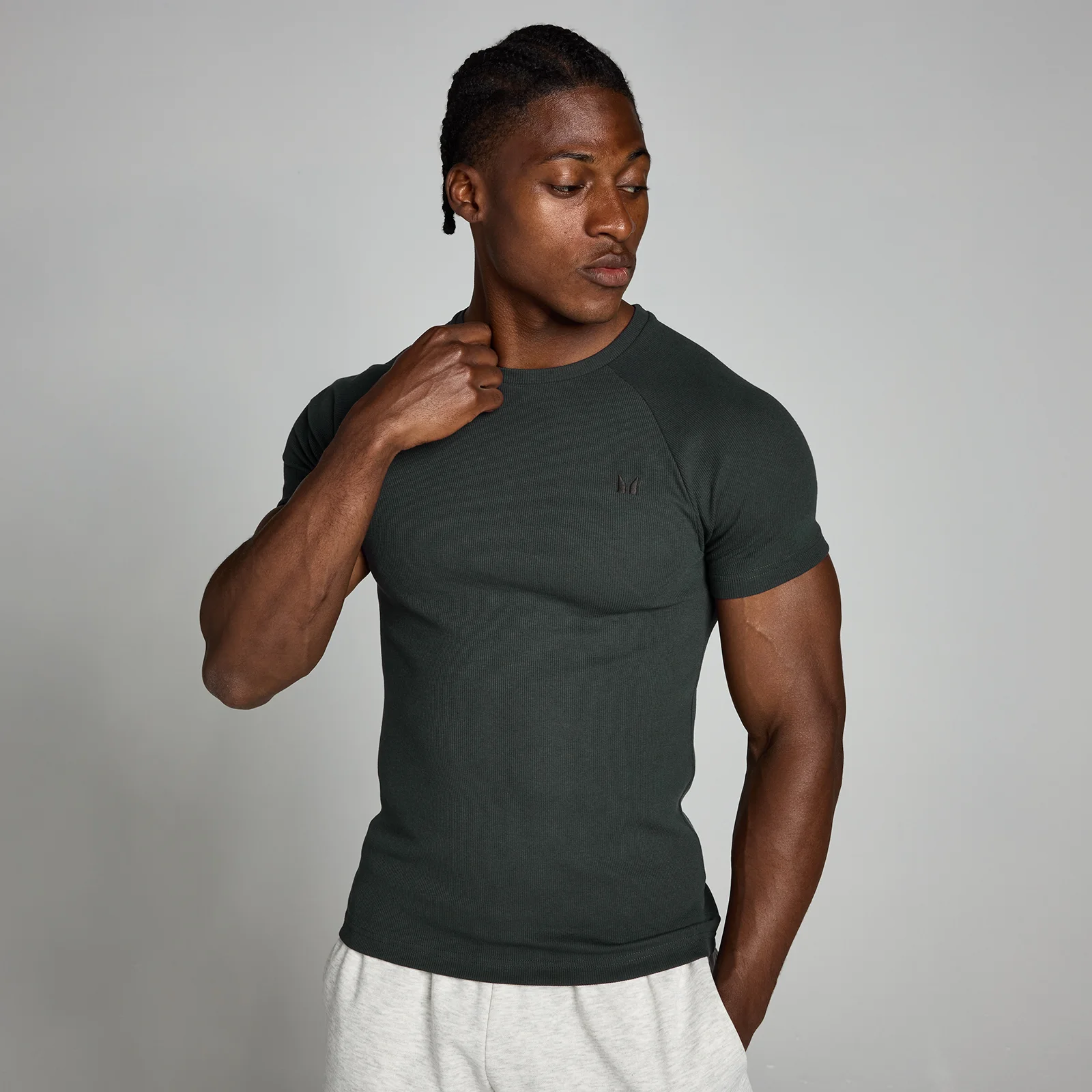 Moška majica Origin Ribbed Muscle Fit MP – sprano črna - XS Slika 1