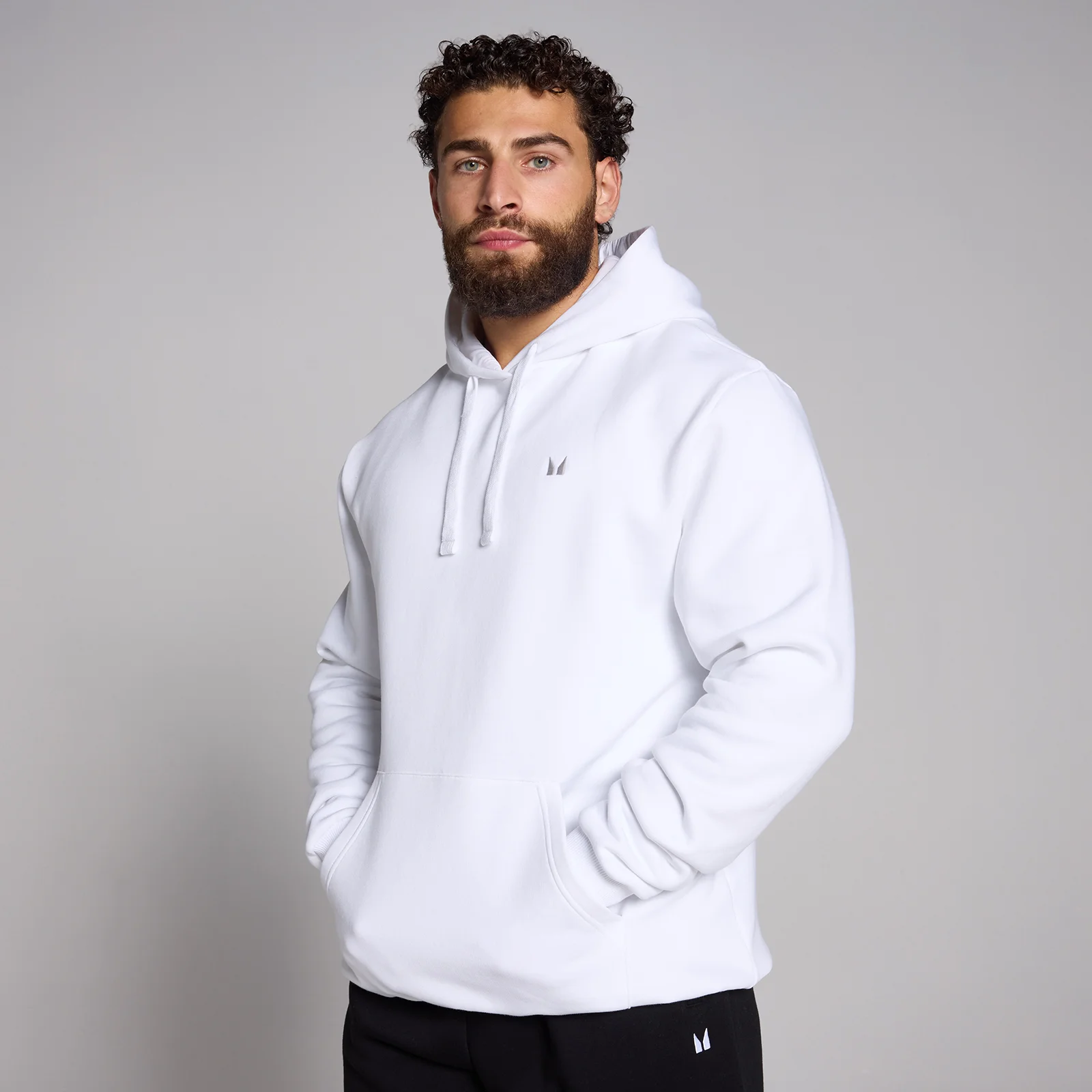 Moški pulover s kapuco Rest Day MP – bel - S Slika 1