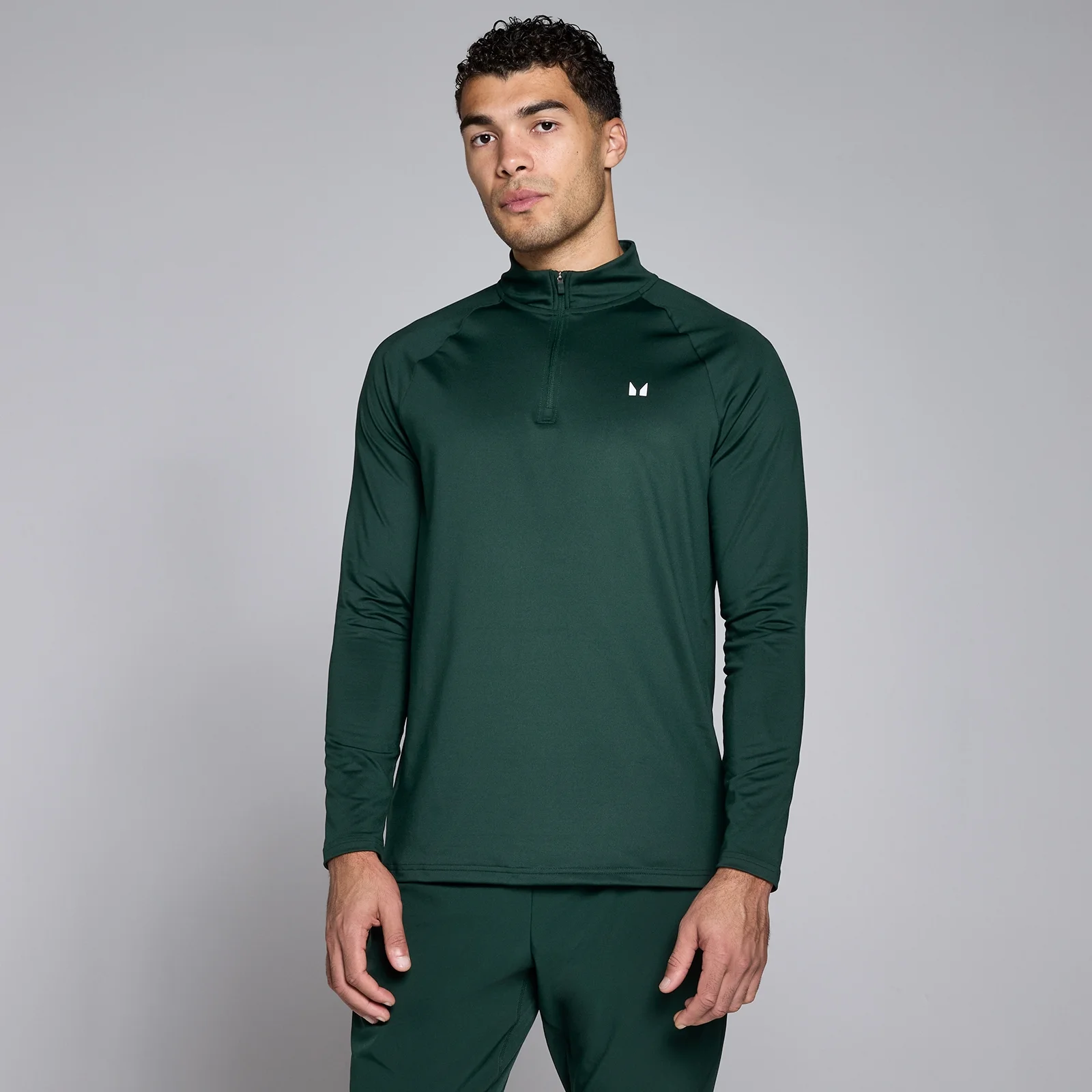Moška majica Training 1/4 Zip MP – temno smaragdna - XS Slika 1