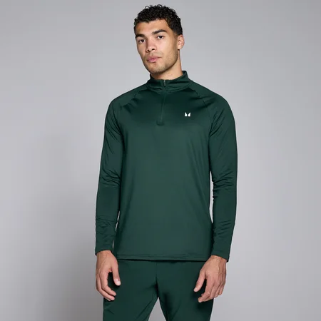 Moška majica Training 1/4 Zip MP – temno smaragdna
