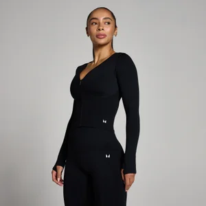 MP ženska Tempo jakna brez šivov krajša - črna - Size XS