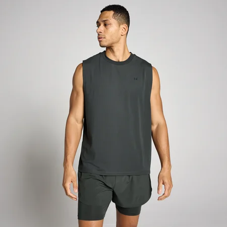 MP moška majica brez rokavov iz bombaža in modala - oprana črna
