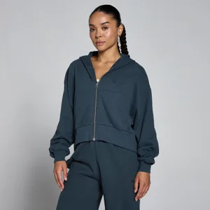 MP ženski lahek pulover s kapuco in zadrgo - faded blue - Size S